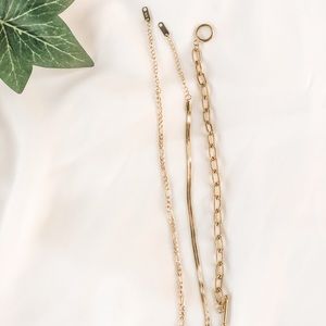 Herringbone, chain and link, and figaro bracelets